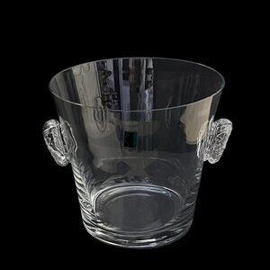 Ambrosia HandBlown Luxurious Glass Ice Bucket w/Side Handles Made in USA